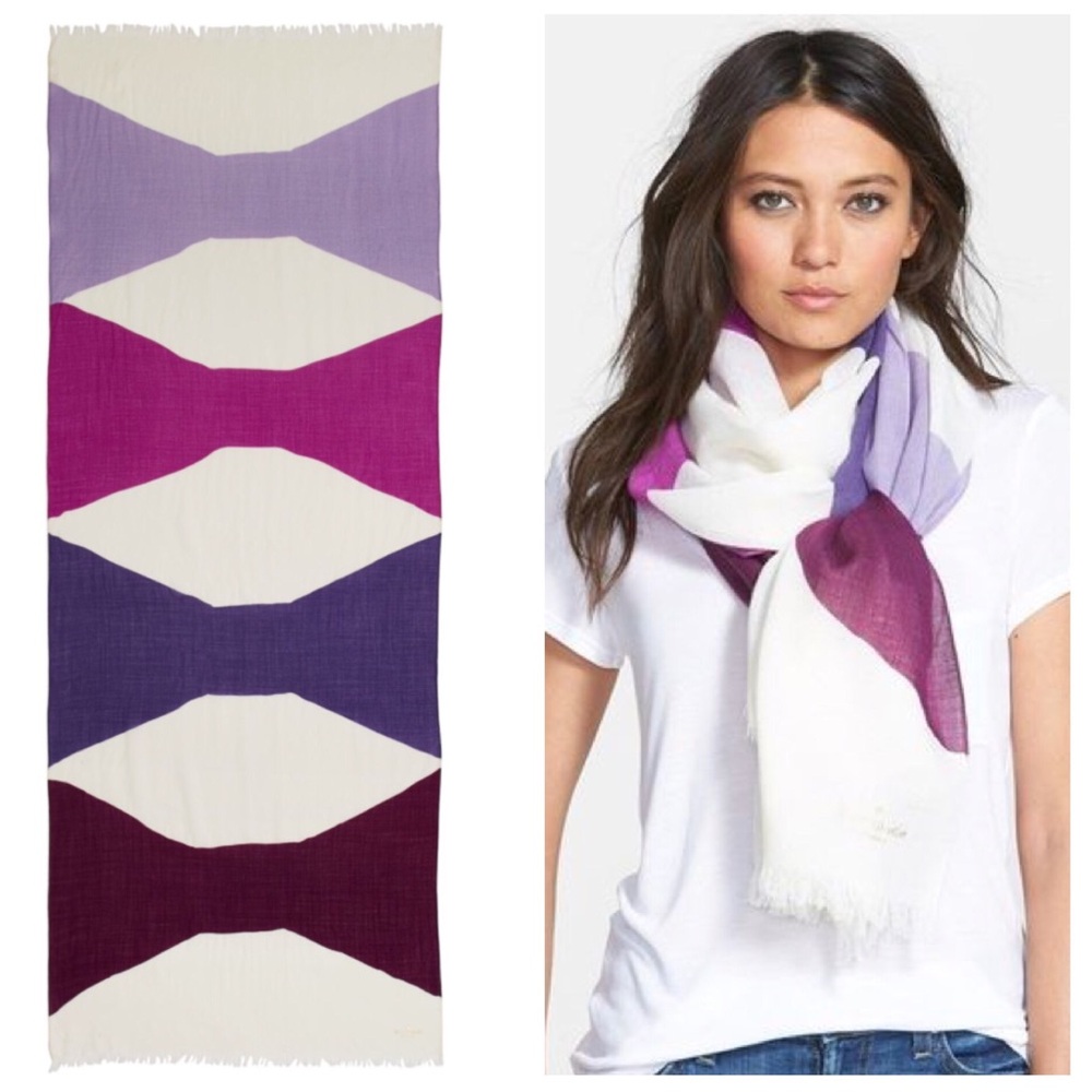 Kate Spade Purple and White Scarf